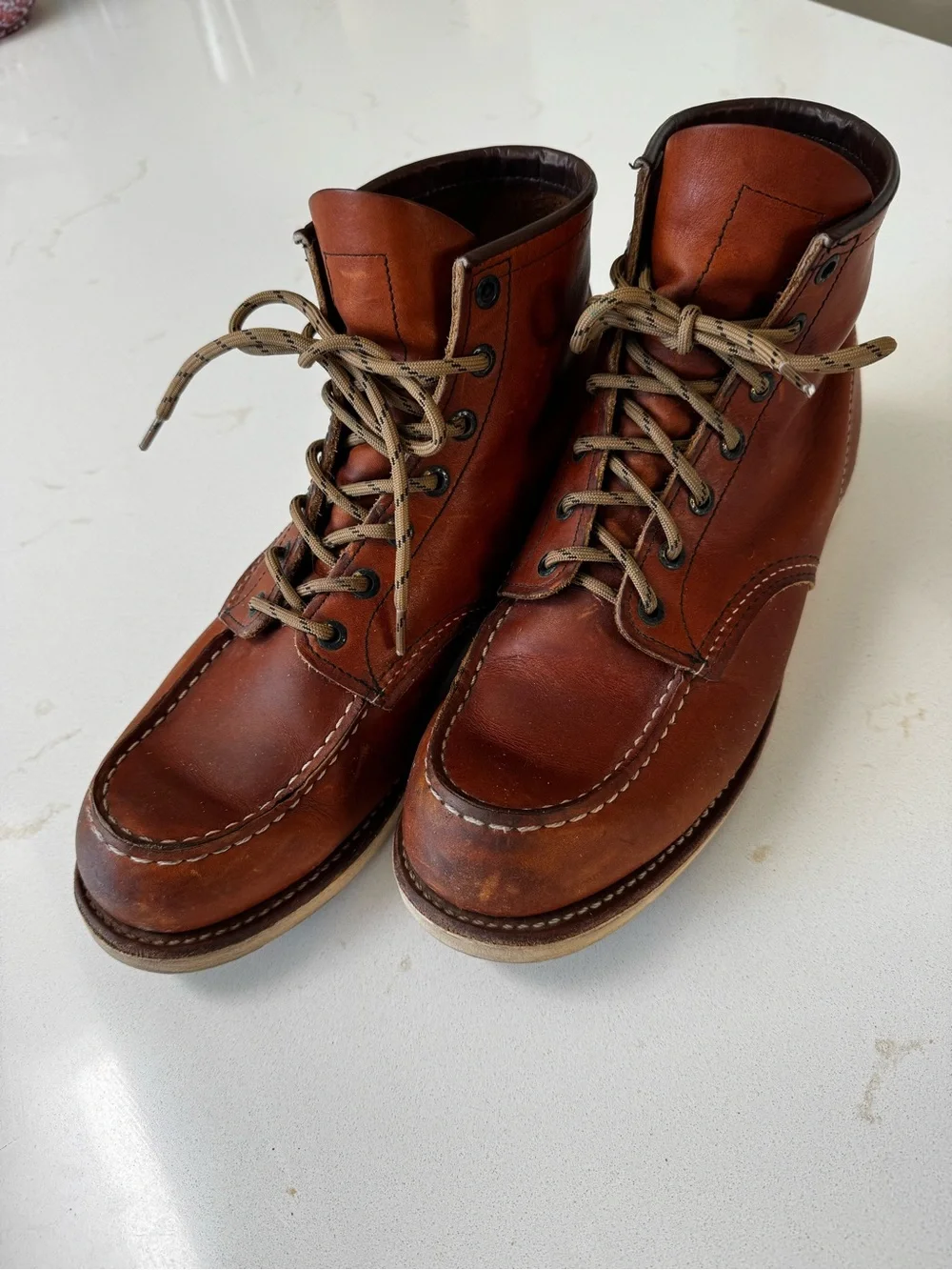 Men's Red Wing Brown Leather Moc Toe Work Boots